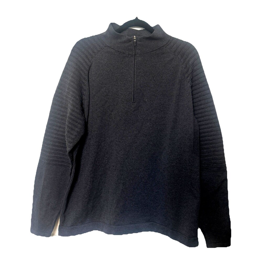 Puma Evoknit  Mens L Performance 1/4 Zip charcoal Gray Golf Pullover Jacket